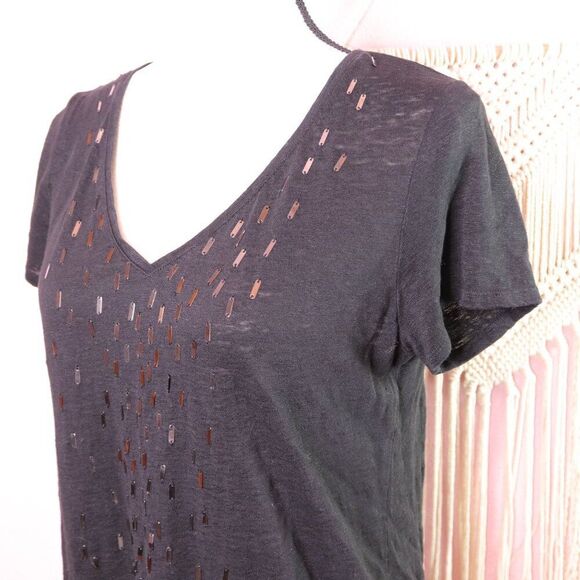 Eileen Fisher | Short Sleeve Linen Top Small - Picture 3 of 7